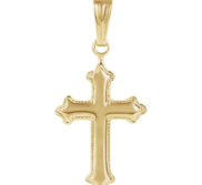 14k Yellow Gold High Polished Children s Cross Pendant