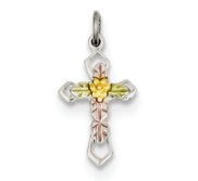 Sterling Silver Two Tone Children s Cross Pendant