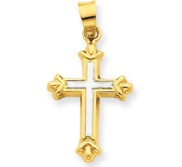 14k Yellow Gold Two Tone Children s Cross Pendant