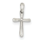 Sterling Silver Polished CZ Children s Cross Pendant