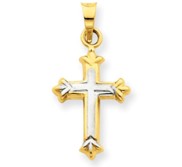 14k Yellow Gold Two Tone Children s Cross Pendant