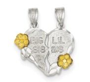 Sterling Silver Two Piece Big Sis   Lil Sis Pendant