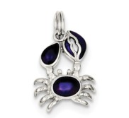 Sterling Silver Purple Enameled Crab Charm