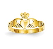 14k Yellow Gold Children s Claddagh Heart Ring