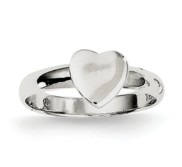 Sterling Silver Polished Heart Children s Ring