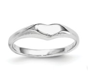 Sterling Silver Plated Children s Polished Heart Ring