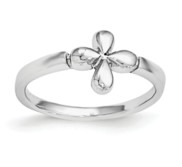 Sterling Silver Plated Children s Polished Cross Ring