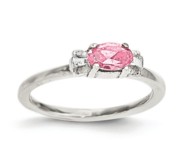 Sterling Silver Pink CZ Children s Ring