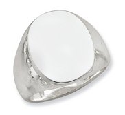 Sterling Silver Men s Oval Solid Back Signet Ring