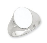 Sterling Silver Men s Oval Solid Back Signet Ring