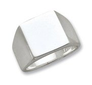 Sterling Silver Men s Square Solid Back Signet Ring