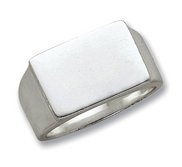 Sterling Silver Men s Rectangle Solid Back Signet Ring