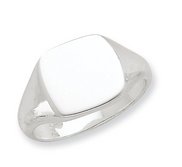 Sterling Silver Men s Square Solid Back Signet Ring