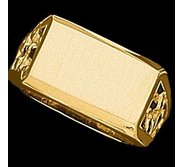 14k Gold Men s Rectangle Signet Ring