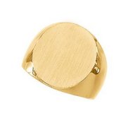 14K Gold Men s Round Signet Ring