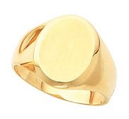 14K Gold Men s Oval Signet Ring