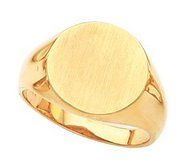 14K Gold Men s Round Signet Ring