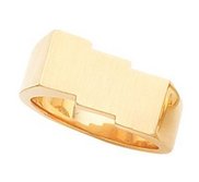 14K Gold Men s 3 Square Signet Ring