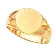 14K Gold Men s Round Signet Ring