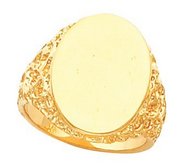 14K Gold Men s Oval Signet Ring