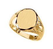 14K Gold Men s Round Signet Ring