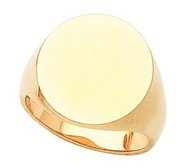 14K Gold Men s Round Signet Ring