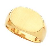 14K Gold Men s Sideways Oval Signet Ring