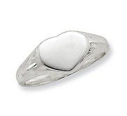 Sterling Silver Women s Heart Signet Ring