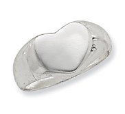 Sterling Silver Women s Heart Signet Ring