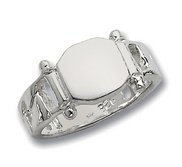 Sterling Silver Women s Square Signet Ring