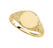 14K Gold Women s Round Signet Ring