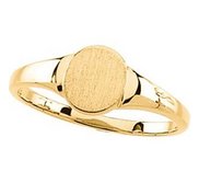 14K Gold Women s Round Signet Ring