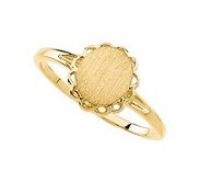 14K Gold Women s Round Signet Ring