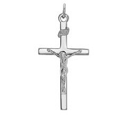 Sterling Silver High Polished Crucifix Pendant