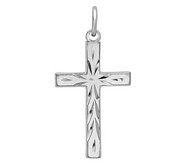 Sterling Silver Diamond Cut Cross