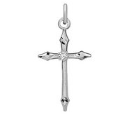 Sterling Silver Crucifix Pendant w  Cubic Circonia