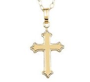 14K Yellow Gold Children s Cross Pendant