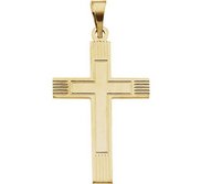 14K Yellow or White Gold Cross Pendant