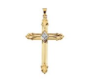 14K Yellow Gold Or White Gold Cross Pendant