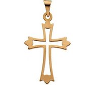 14K Yellow Or White Gold Cross Pendant