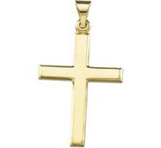 14K Yellow or White Gold Cross Pendant