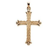 14K Yellow Gold Hollow Cross Pendant