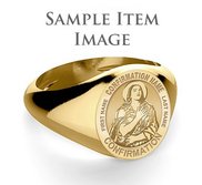 Custom Saint w  Personalized Saint Name Confirmation Religious Ring