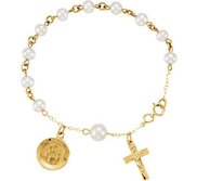 14K Yellow First Holy Communion Rosary Bracelet