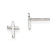 Sterling Silver Cross Mini Earrings