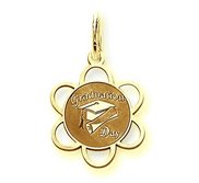 Floral Shaped Cutout Graduation Pendant Charm