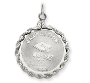 Sterling Silver Graduation Day Disc Charm