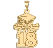 Graduation Cap 18 w Diploma Pendant