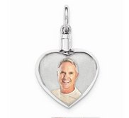 Sterling Silver Heart Shaped Photo Cremation Ash Filler