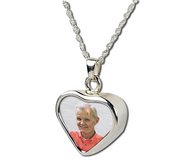 Sterling Silver Heart   Photo  Cremation Pendant